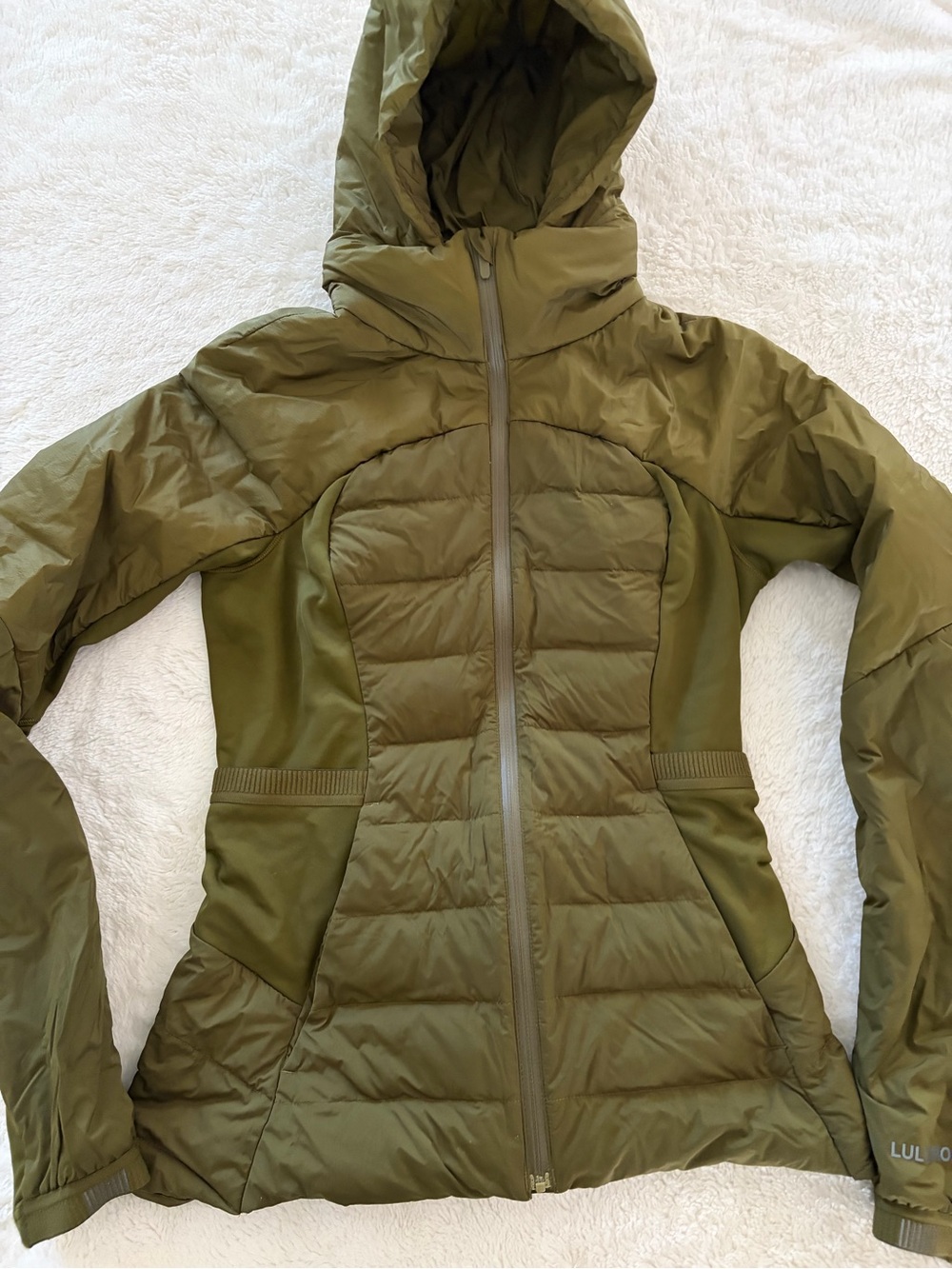 lululemon down for it all jacket moss green